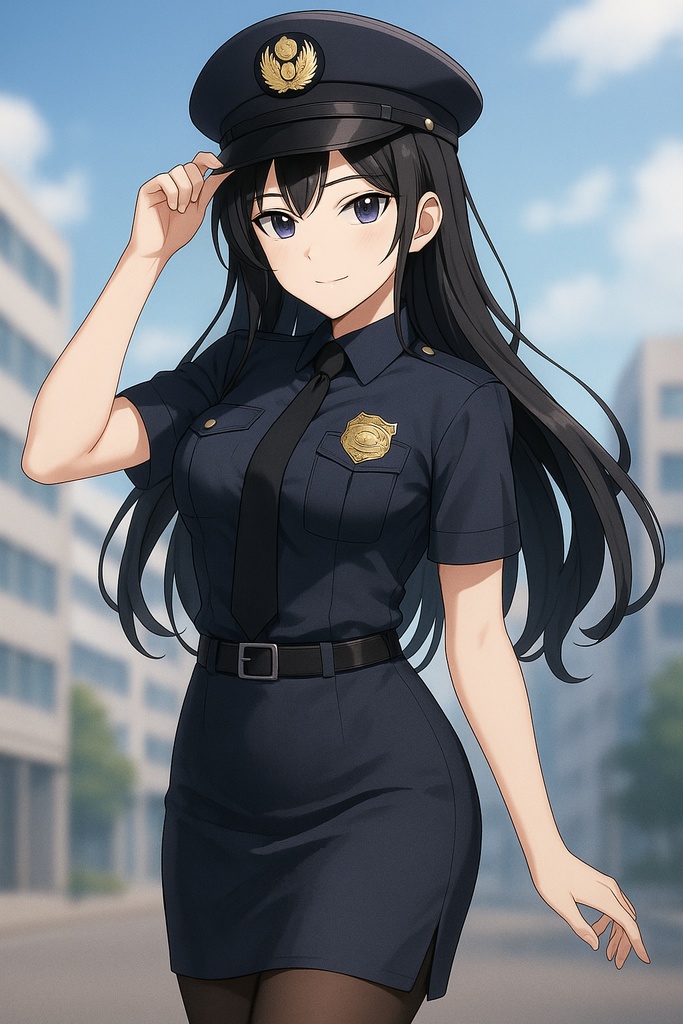 AIアニメ美女|婦警服コレクション20枚|AI Anime Police Officer Girls Pack