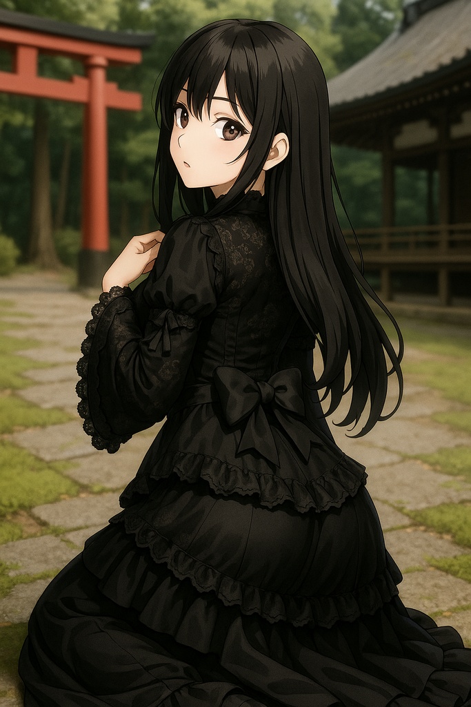 AI Anime Wa-Gothic Girls Pack |AIアニメ美女|和ゴス美女コレクション20枚