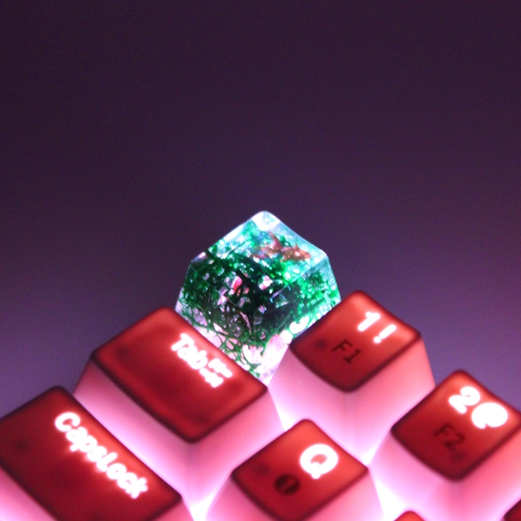 【キーキャップ】水草と金魚