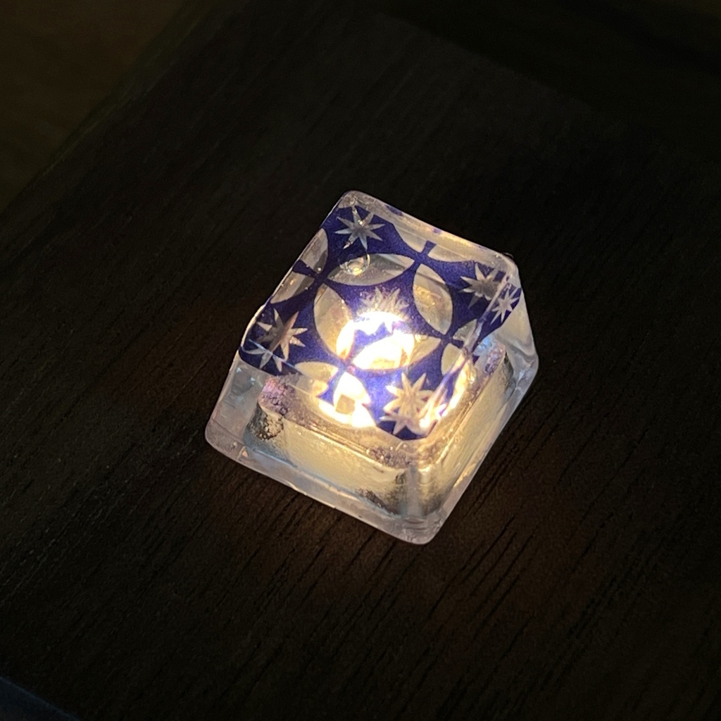 【キーキャップ】切子(青)