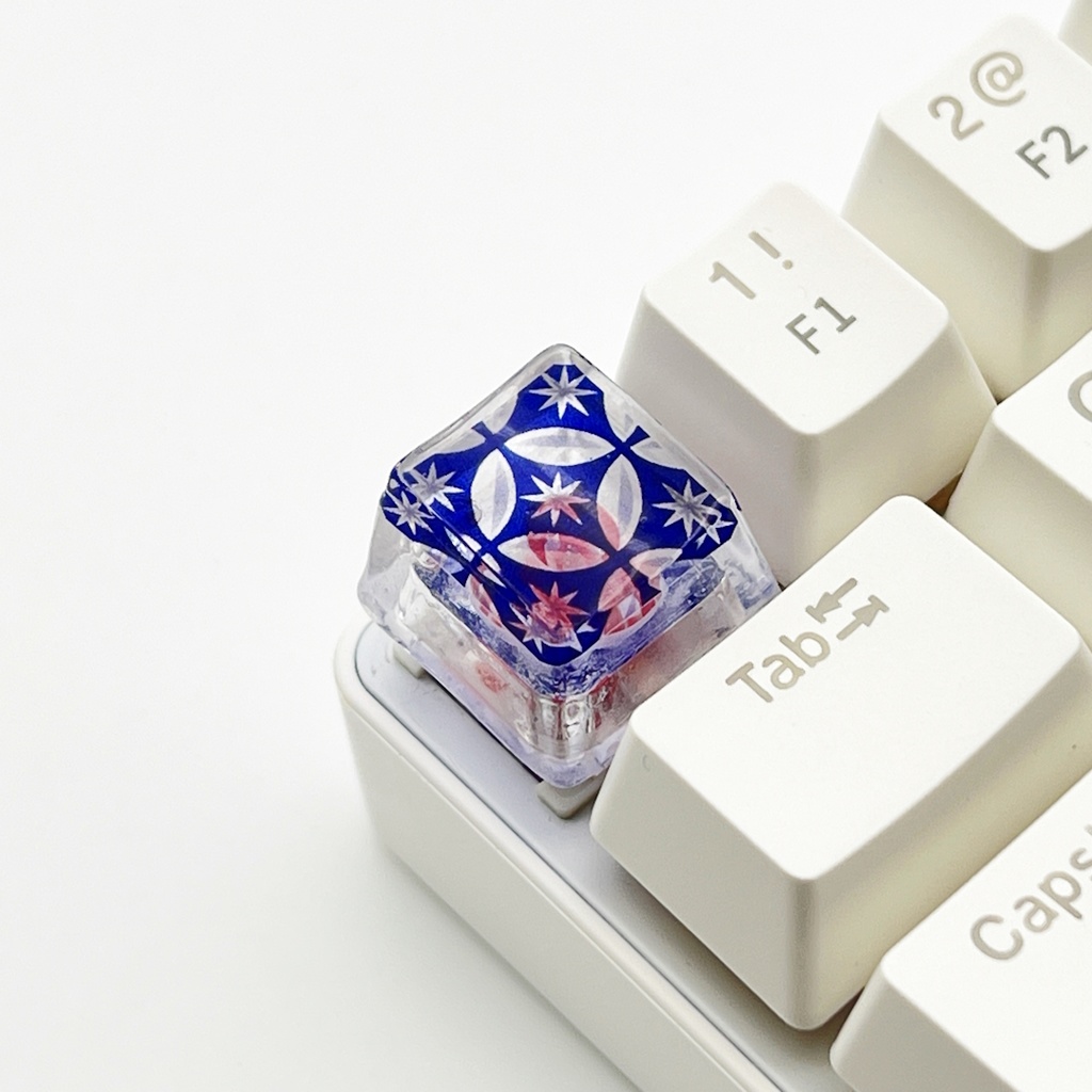 【キーキャップ】切子(青)