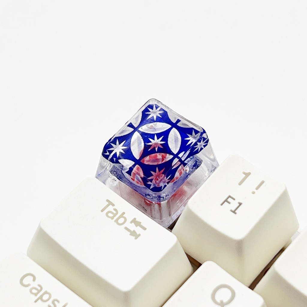 【キーキャップ】切子(青)