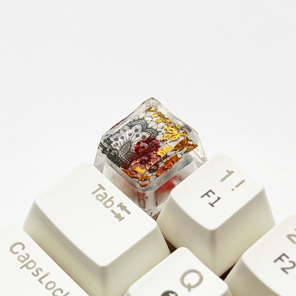 【キーキャップ】葉とゴールド