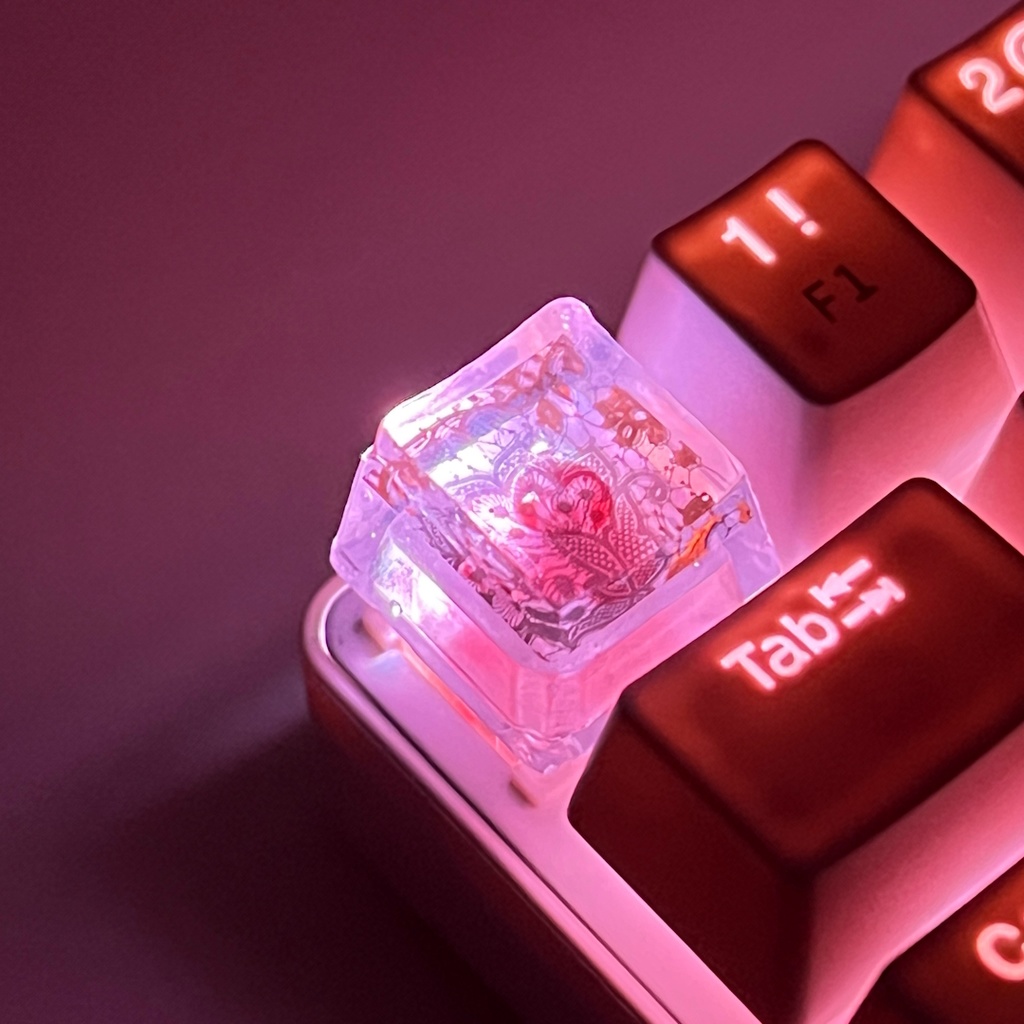 【キーキャップ】葉とゴールド