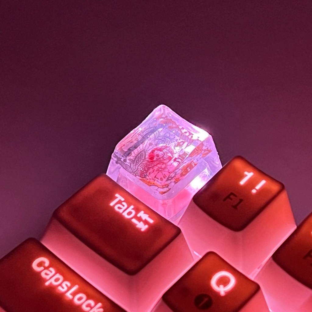 【キーキャップ】葉とゴールド