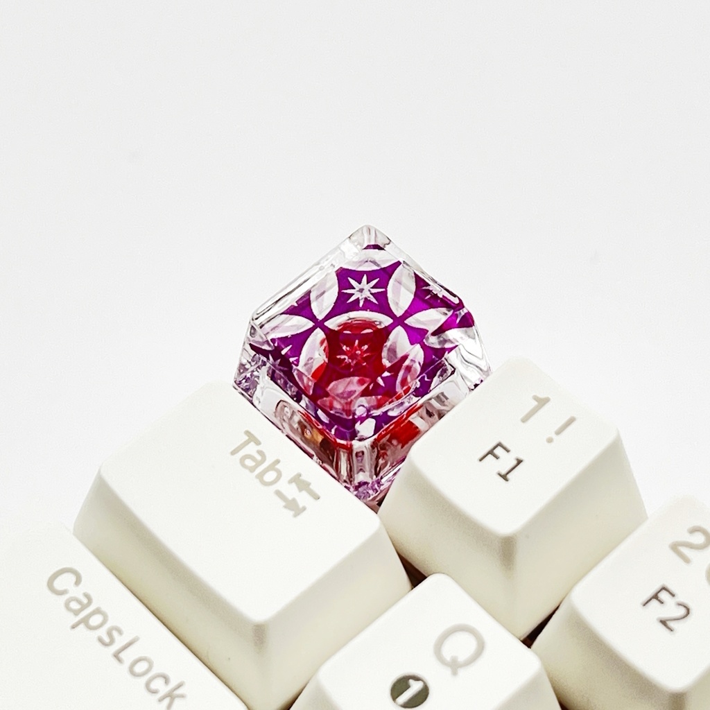 【キーキャップ】切子(紫)