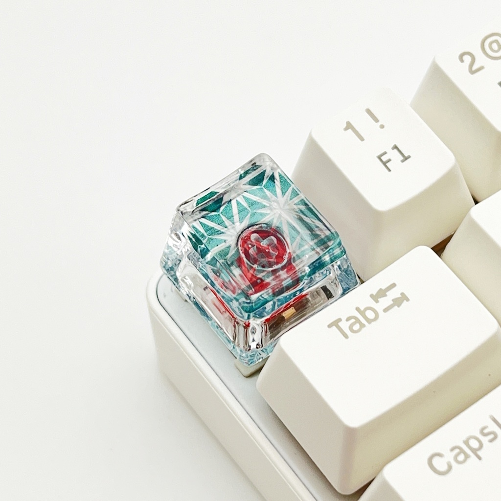 【キーキャップ】切子(緑)