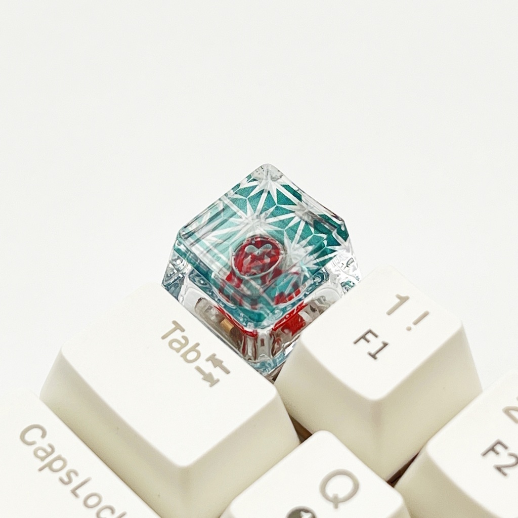 【キーキャップ】切子(緑)