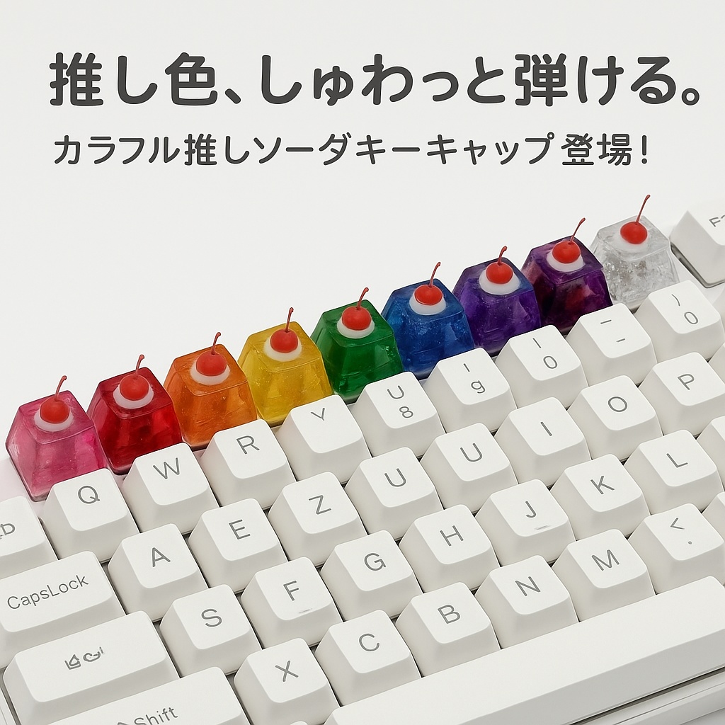 カラフル推しソーダキーキャップ