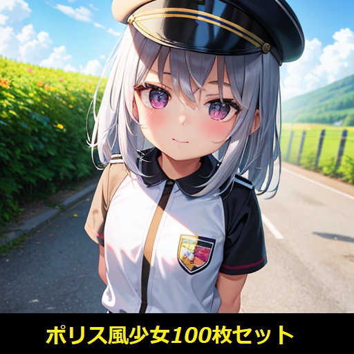 AIキャラ素材集 可愛いポリスの女の子 100枚セット