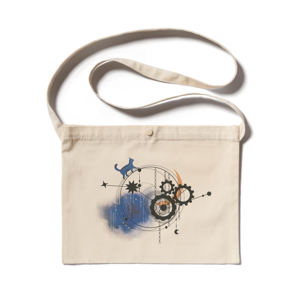 揺蕩う猫と鎖のサコッシュシリーズ