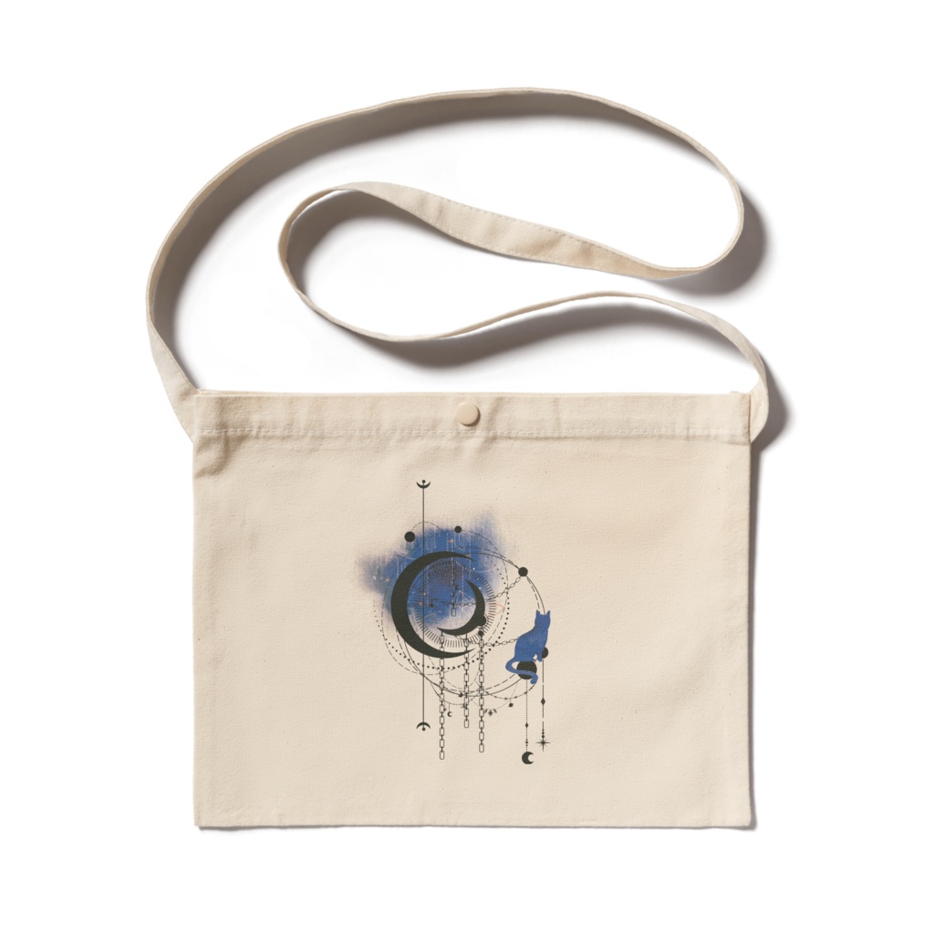 揺蕩う猫と鎖のサコッシュシリーズ