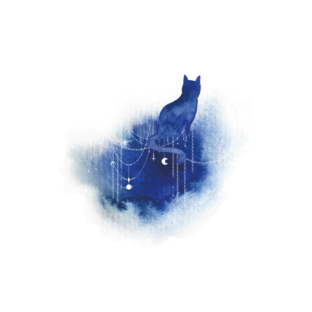 揺蕩う猫と鎖のICカードステッカーシリーズ