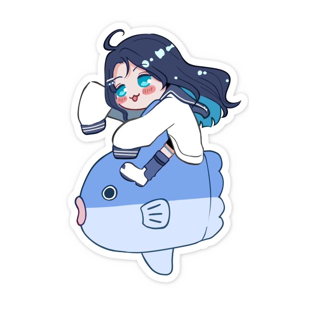 【浮木ゆらら】Let's Goマンボウちゃん!スマホステッカー