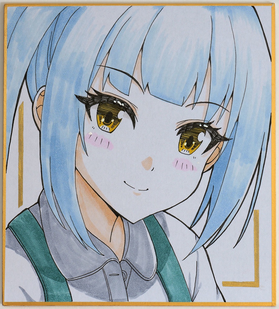 日常の霞ちゃん　ミニ色紙13.6cm×12.1cm