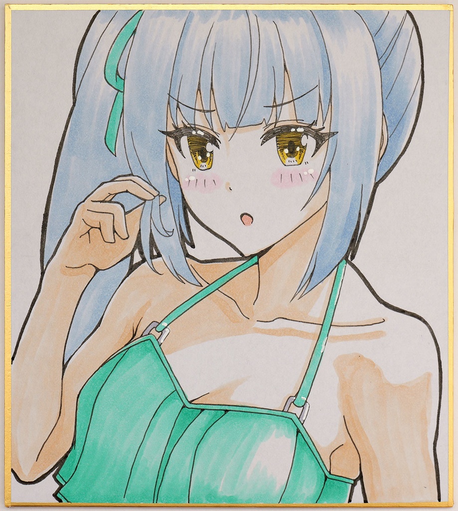 夏だ水着だ霞ちゃん！3　ミニ色紙13.6cm×12.1cm