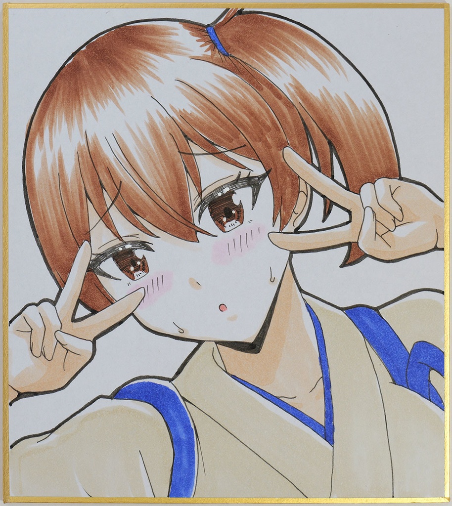 ダブルピース加賀さん　 ミニ色紙13.6cm×12.1cm