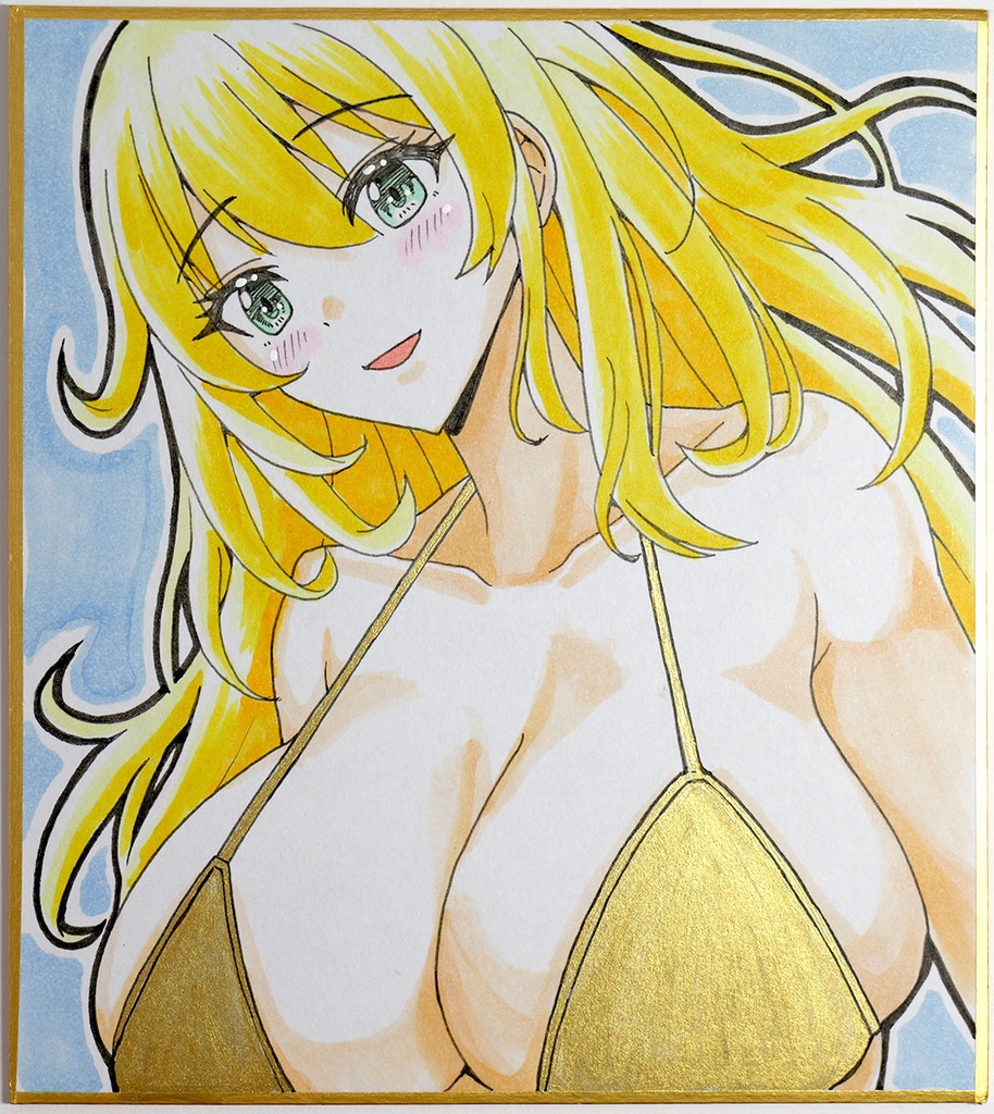 金ビキニだよ愛宕さん！3　ミニ色紙13.6cm×12.1cm