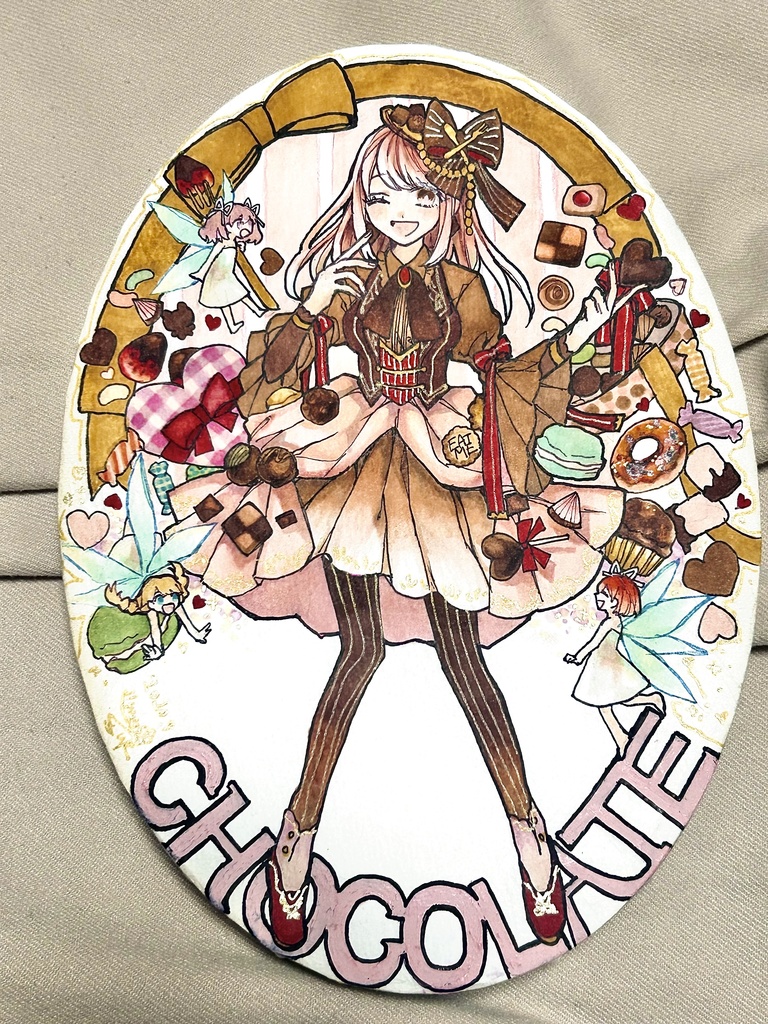 【オリジナル】イラスト原画 チョコレート屋さん