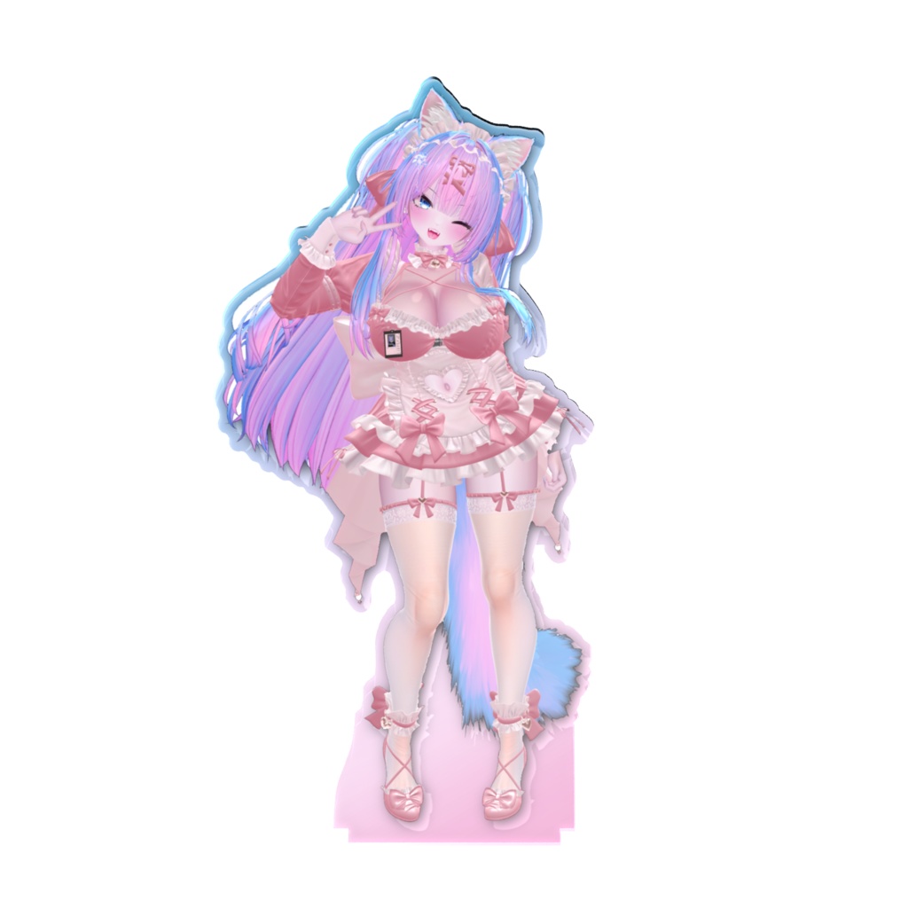 登録者2000記念オーロラアクスタ(メイド)