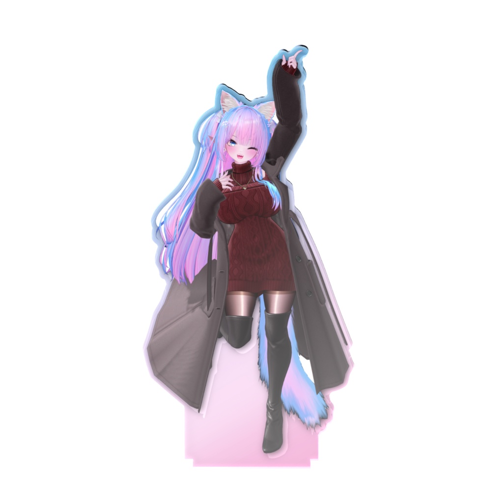 チャンネル登録者2000人記念オーロラアクスタ(ニットコート)