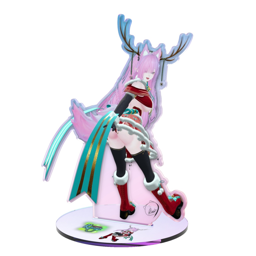 サンタコスクリスマスリアルリネイルポーズ３（オーロラアクスタ