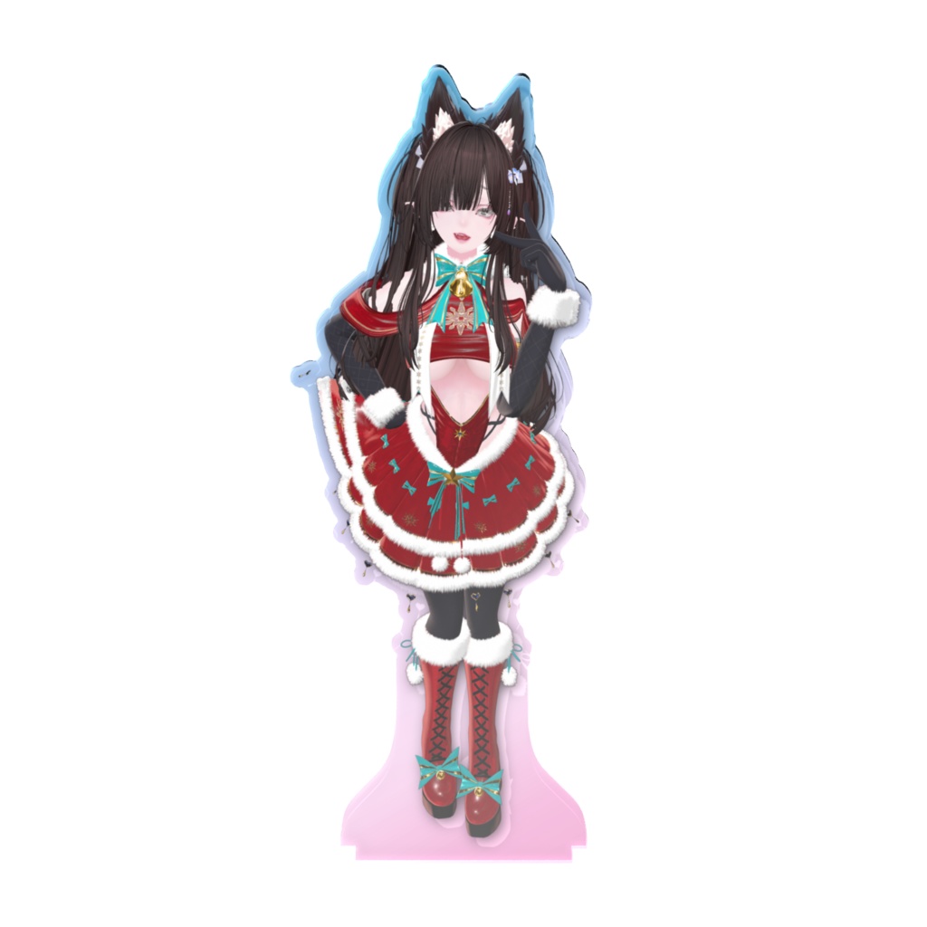 サンタコスリアルリネイルポーズ3黒髪版(オーロラアクスタ)