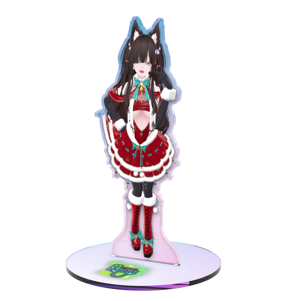 サンタコスリアルリネイルポーズ３黒髪版（オーロラアクスタ）