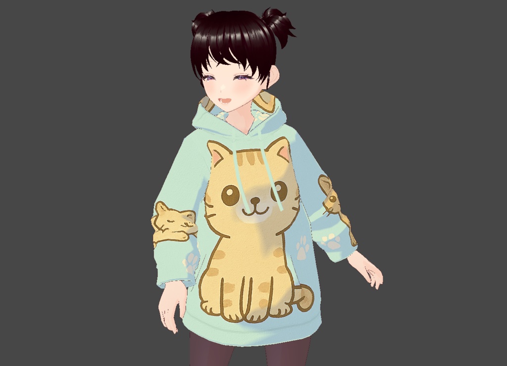 Vroid Cute Cat Hoodie ! Neko Girl