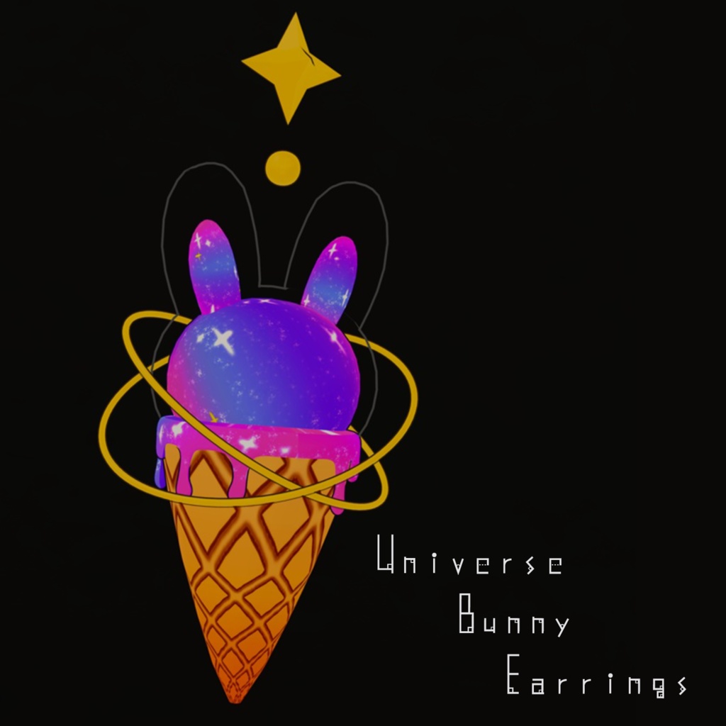Universe_bunny_earrings