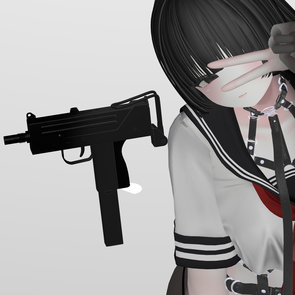 AIT_Ingram MAC-11_GunGimmick【射撃ギミック、パーティクル,ハンドサイン設定済み】