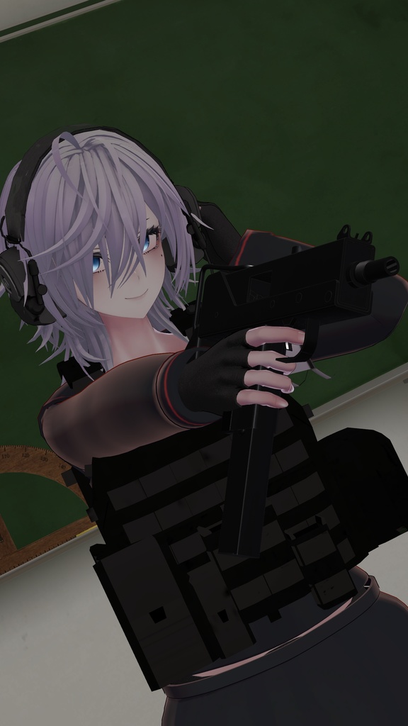 AIT_Ingram MAC-11_GunGimmick【射撃ギミック、パーティクル,ハンドサイン設定済み】