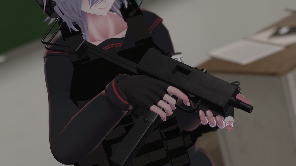 AIT_Ingram MAC-11_GunGimmick【射撃ギミック、パーティクル,ハンドサイン設定済み】