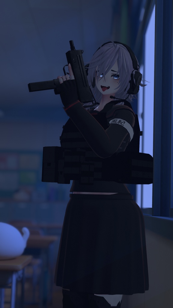 AIT_Ingram MAC-11_GunGimmick【射撃ギミック、パーティクル,ハンドサイン設定済み】