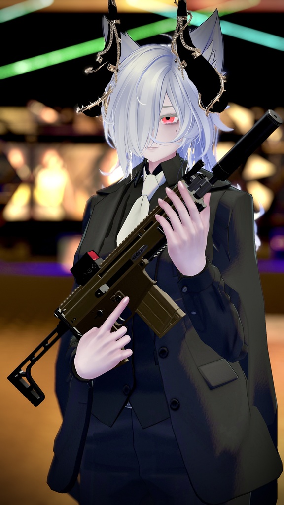 AIT_SCAR-H CQC【射撃ギミック、パーティクル,ハンドサイン設定済み】