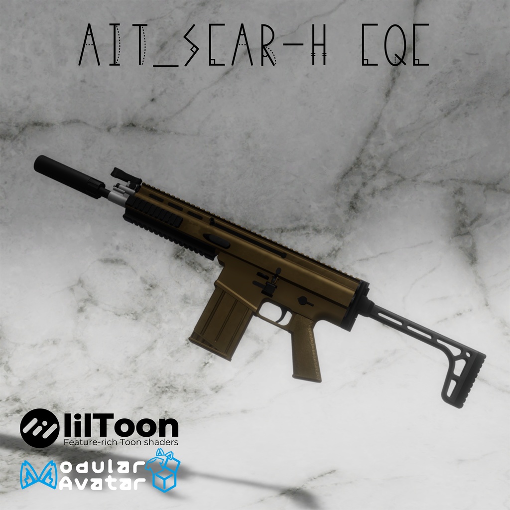 AIT_SCAR-H CQC【射撃ギミック、パーティクル,ハンドサイン設定済み】