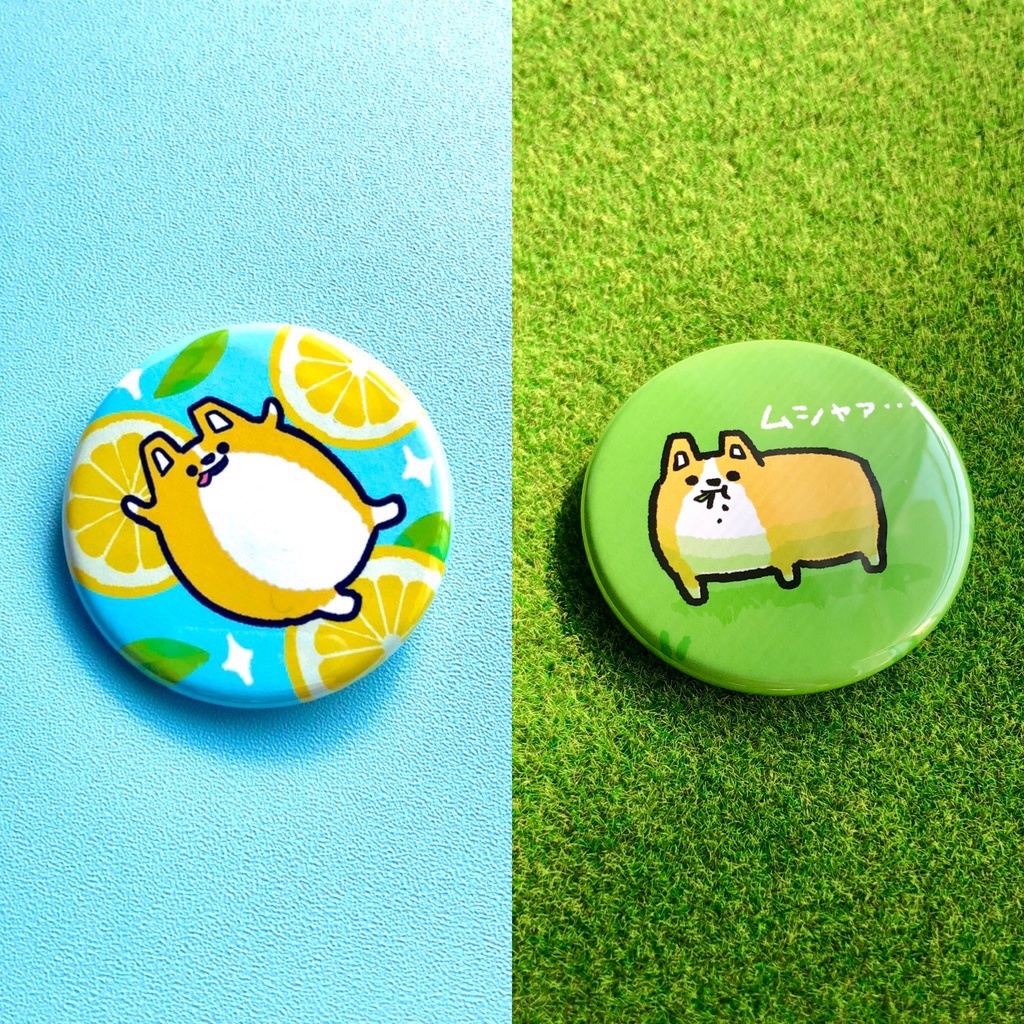 コギャ 缶バッジ(44mm) レモンコギャ＆ムシャァ・・・