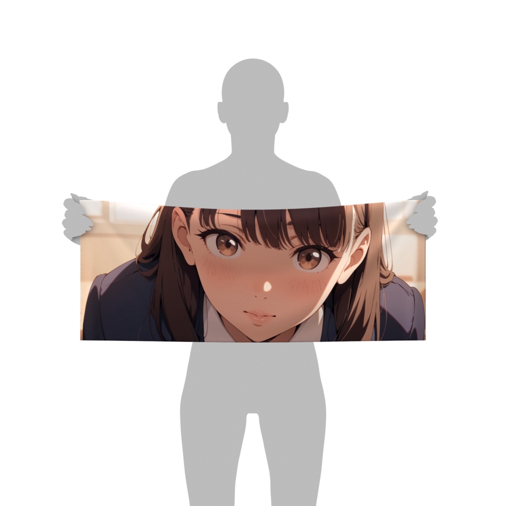 制服女子フェイスタオル