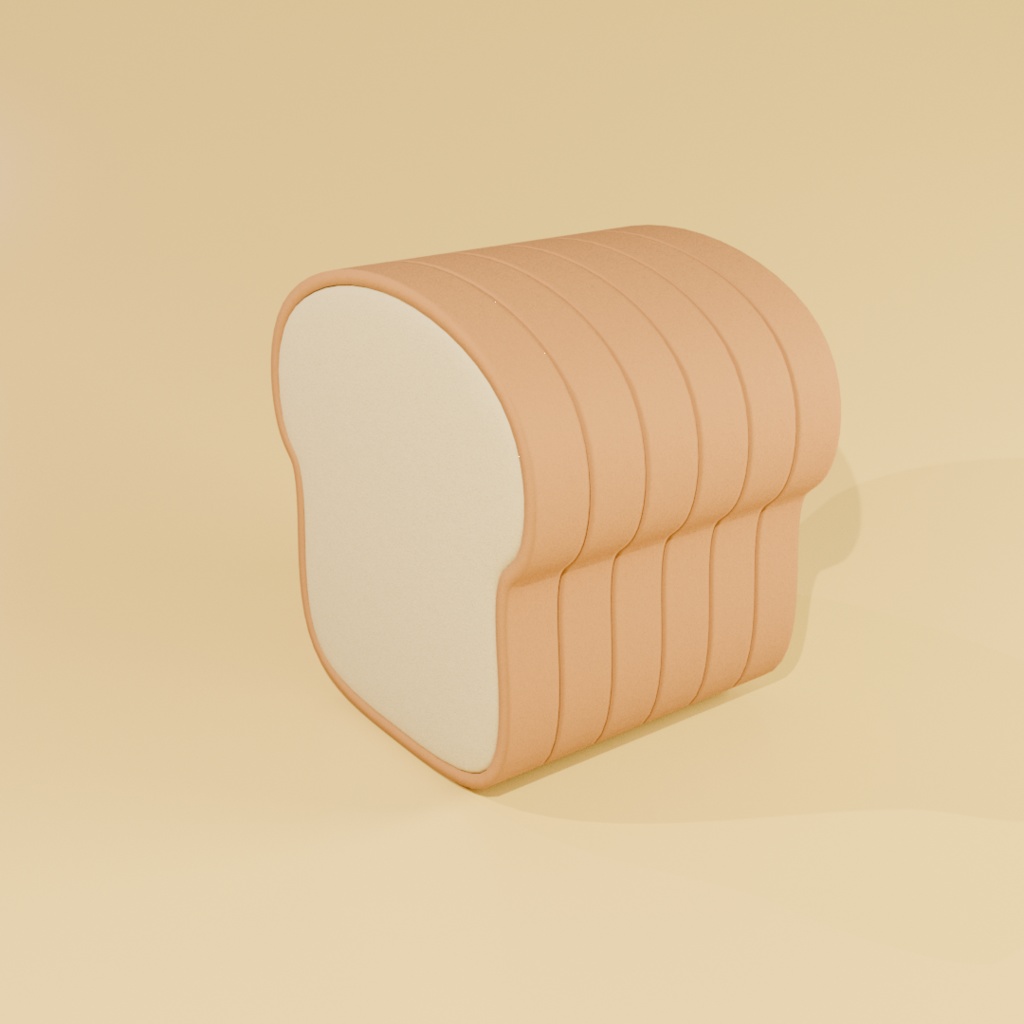 【フリー素材】食パン 3Dモデル