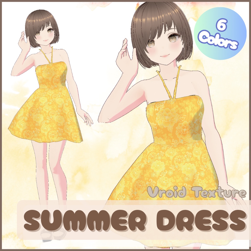 [Vroid]Summer dress 6 colors set