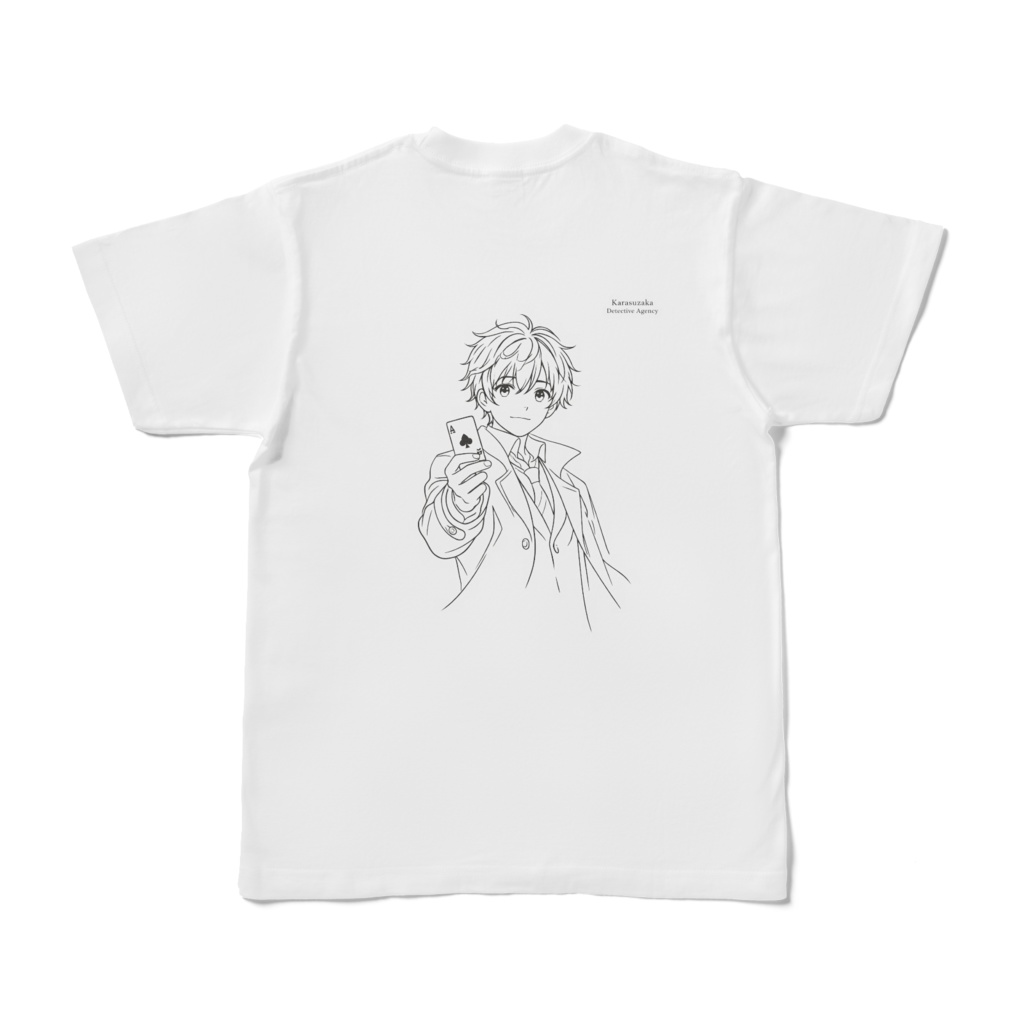 【烏坂探偵事務所】オリジナルイラストTシャツ（白）