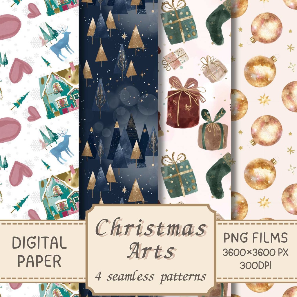 Christmas Art digital paper