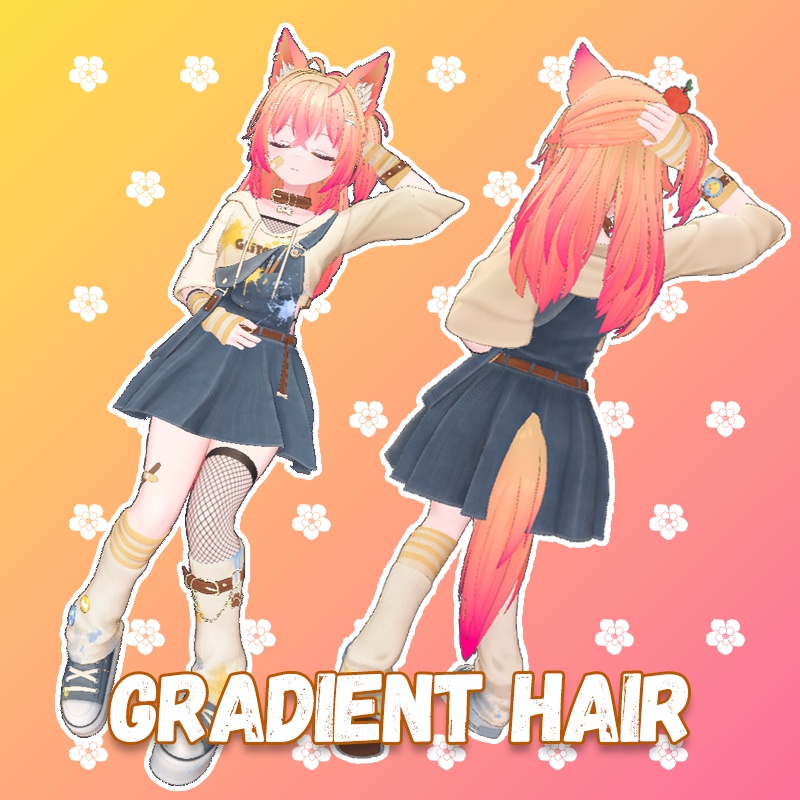 【Paretta 専用】グラデーションヘア カスタマイズ対応 PSDファイル付き