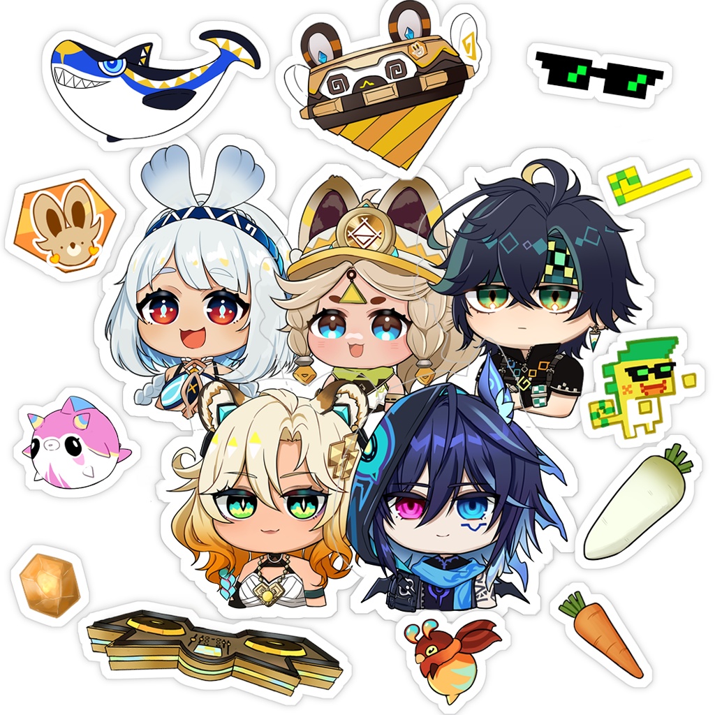 [ 原神 ] ナタキャラ小物付きシール