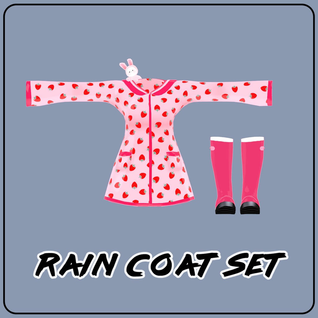 【VRC向け】 レインコートセット / Rain Coat Set (Grus/狐雪)