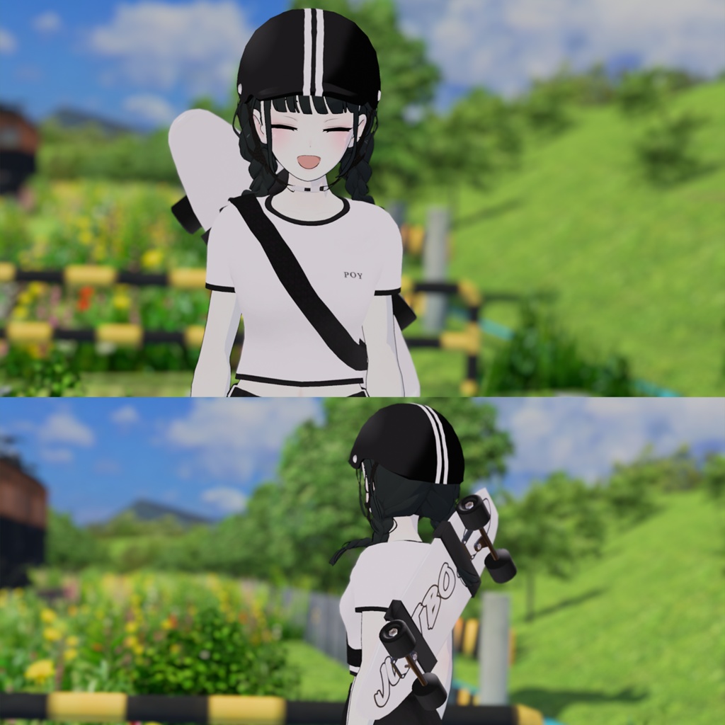 【VRC向け】スケートボード&ヘルマット / Skate Board & Helmet