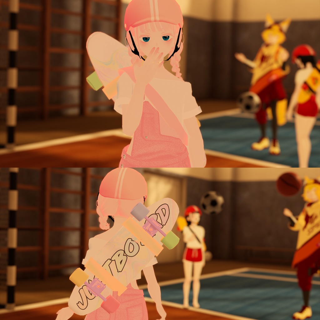 【VRC向け】スケートボード&ヘルマット / Skate Board & Helmet