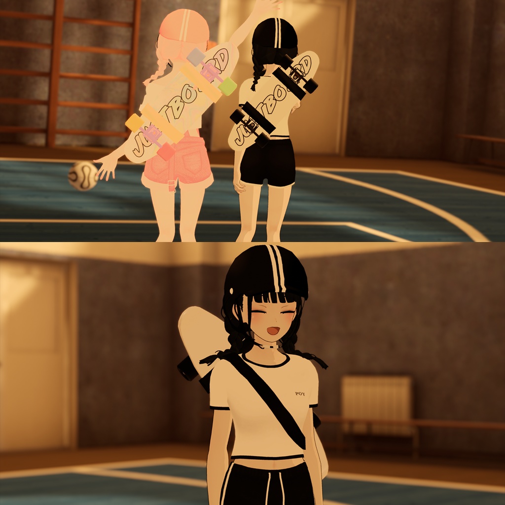 【VRC向け】スケートボード&ヘルマット / Skate Board & Helmet