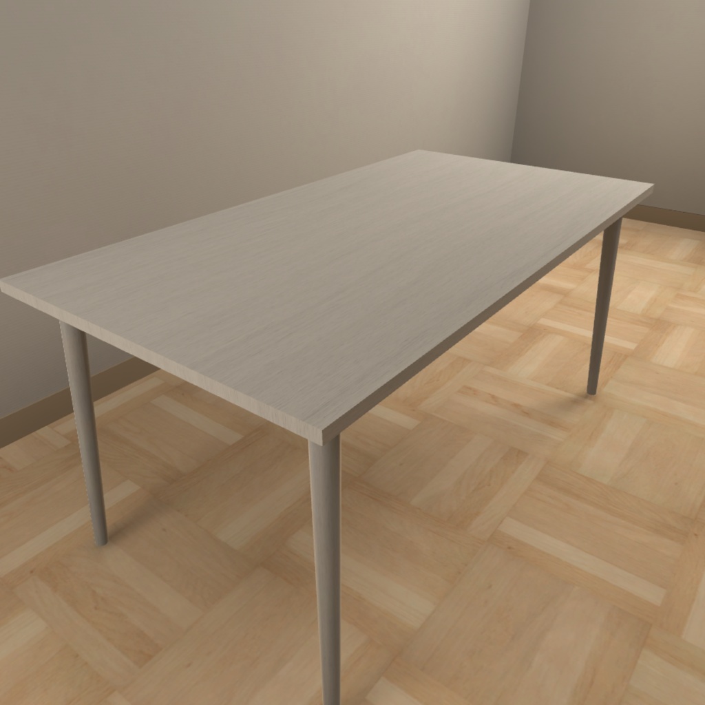 【VRChat向け】ホワイトウッドテーブルA