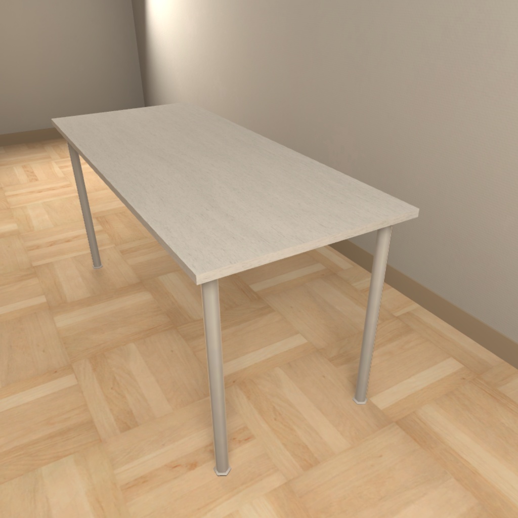 【VRChat向け】ホワイトウッドテーブルB